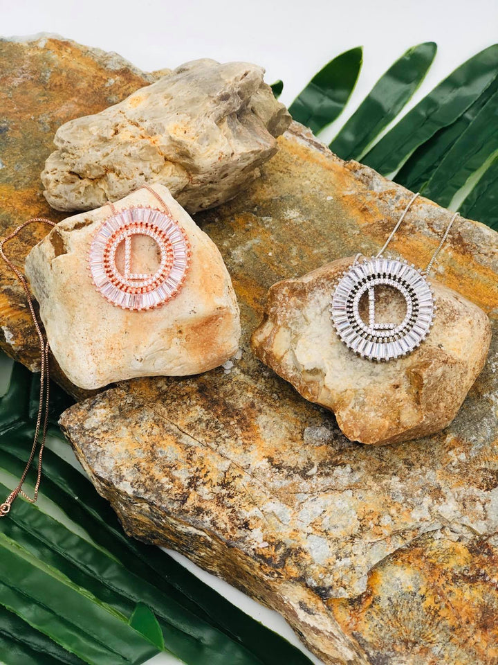 Boujie Bee Round Initial Necklace