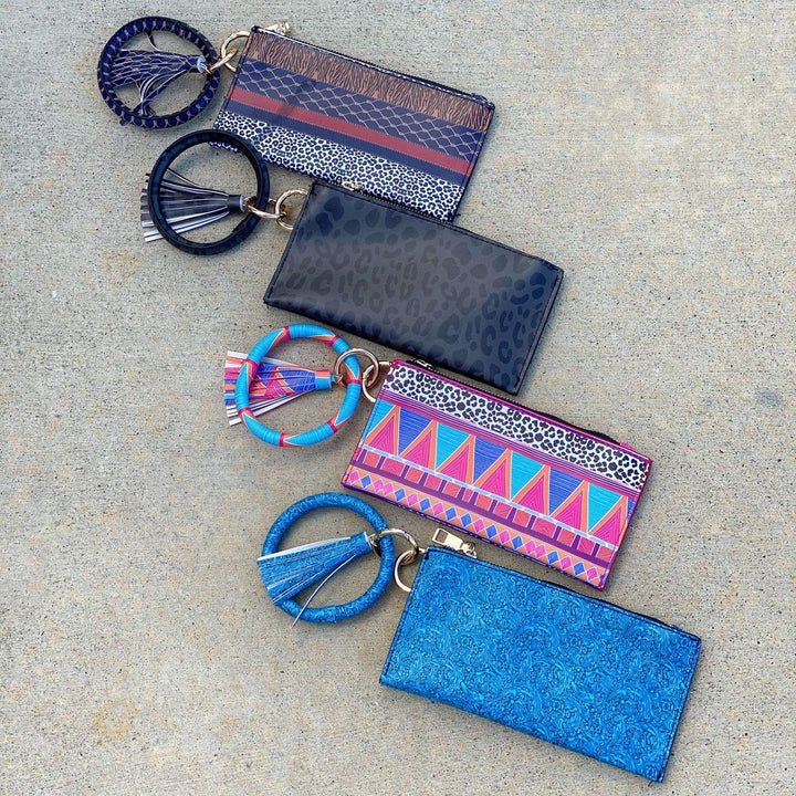 Boujie Bee Black Leopard Bracelet Keychain Wallet