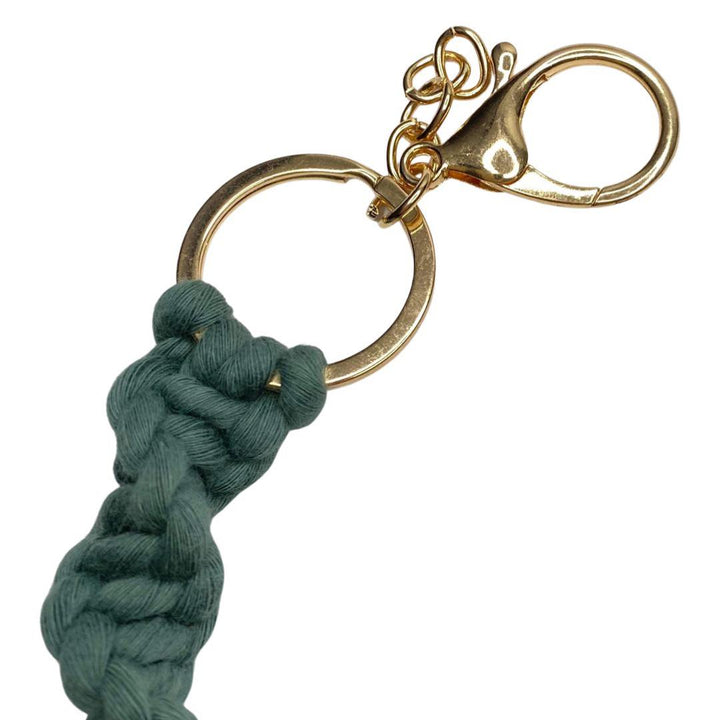 Boujie Bee Macrame Keychain Green