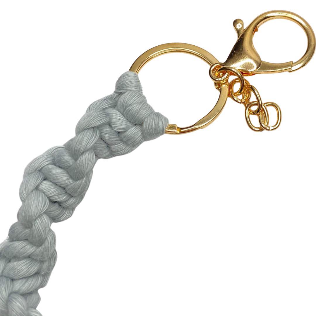 Boujie Bee Macrame Keychain Grey