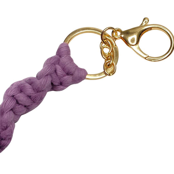 Boujie Bee Macrame Keychain Purple