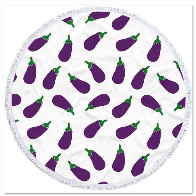 Boujie Bee Eggplant Beach Towels