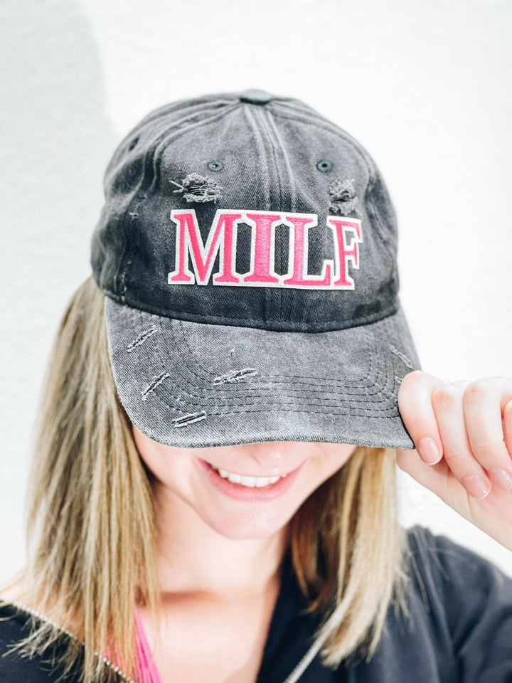 Boujie Bee Lettered Distressed Baseball Hats