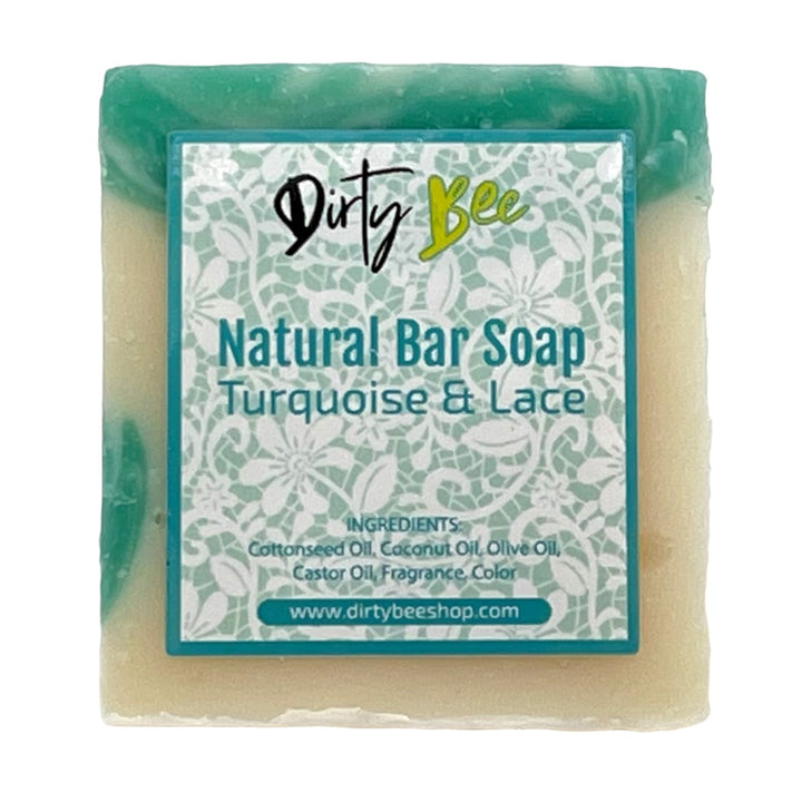 Turquoise &amp; Lace Natural Soap Bars 4oz