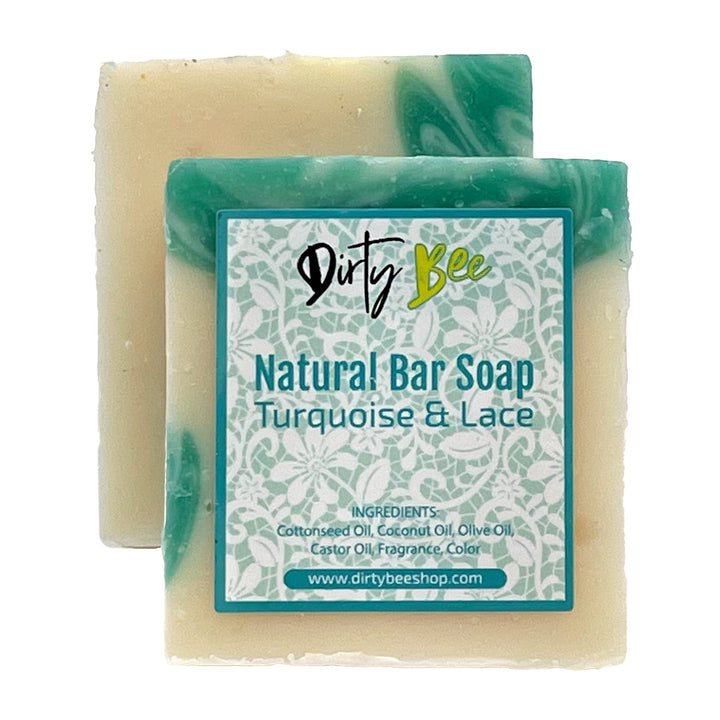 Turquoise &amp; Lace Natural Soap Bars 4oz